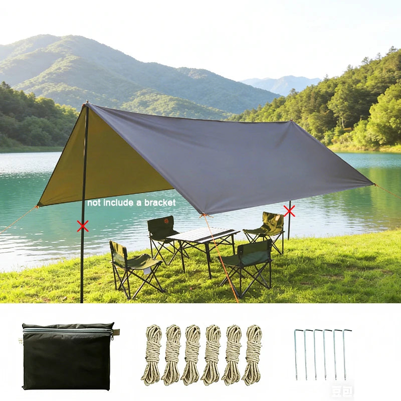 3*3m Rain and UV Resistant Canopy, Moisture-proof Wetland Mat,