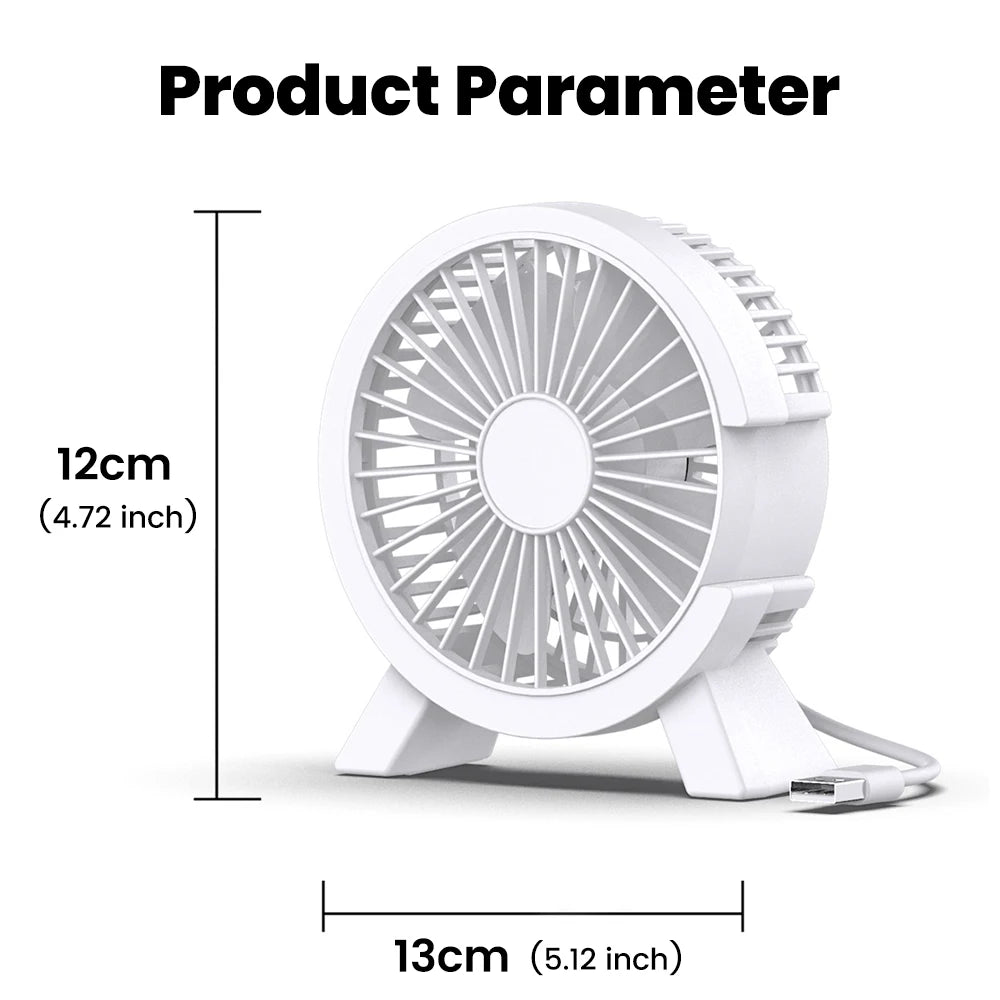 Mini USB Rechargeable Table Fan Portable
