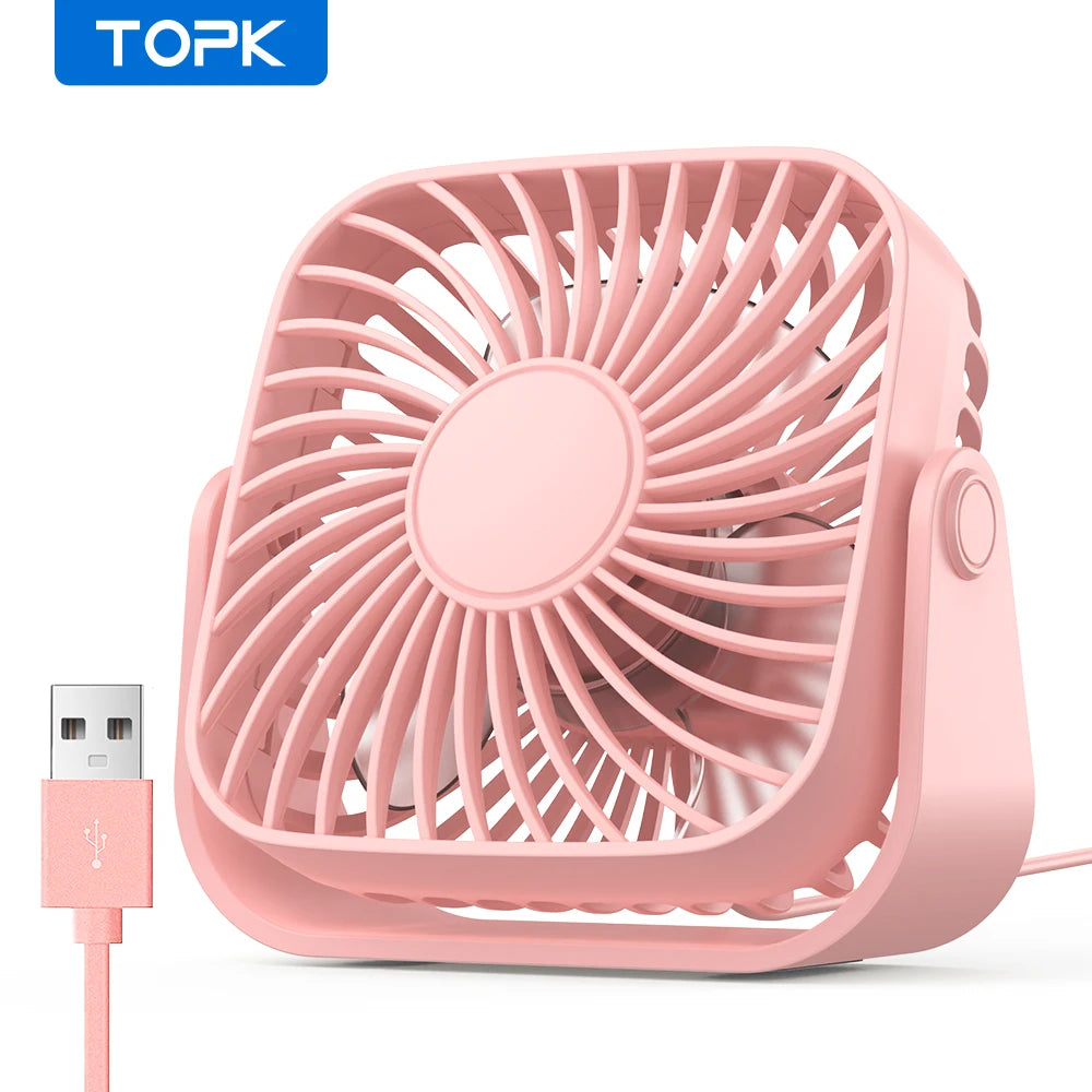 TOPK 4Inch USB Mini Portable Fan for Camping,