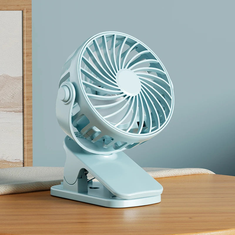HOMEFISH Portable Rechargeable Clip Fan 720°