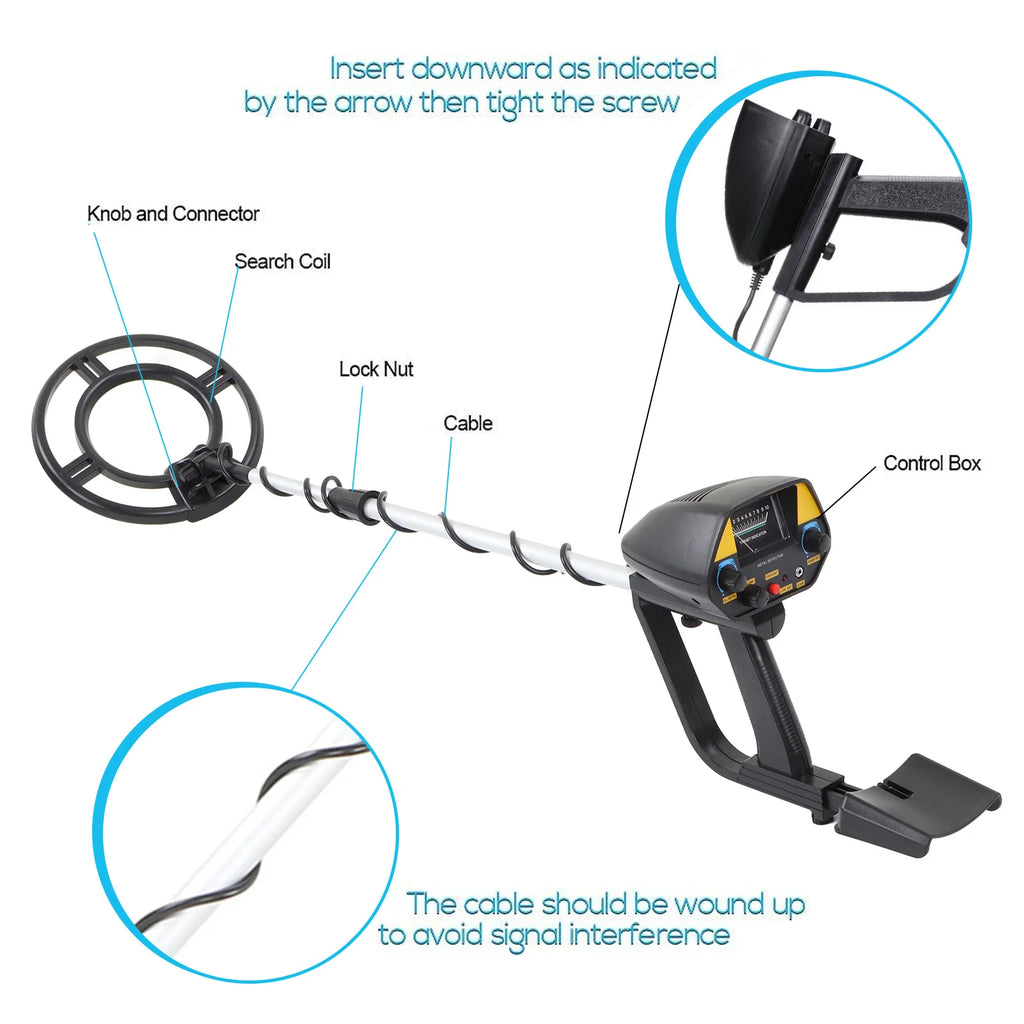 Metal Detector High Sensitivity Adjustable Waterproof Underground