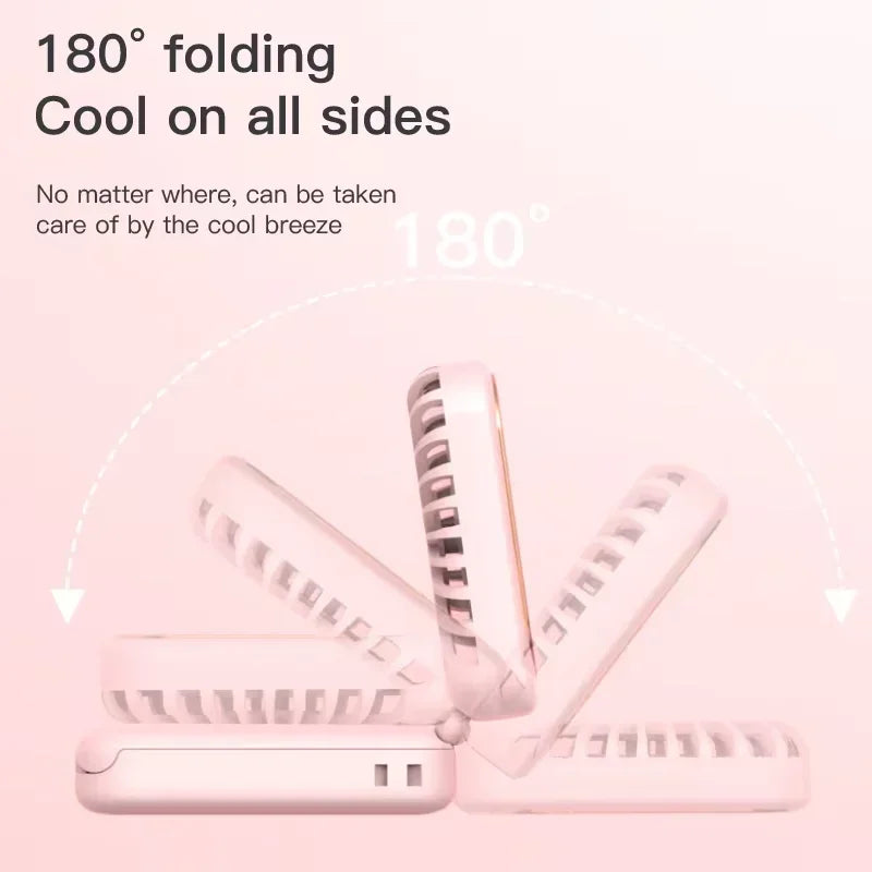 Portable Neck Fan Foldable Mini Handheld Fan with Power Bank USB