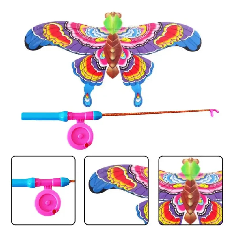 Children Kite Toy Cartoon Eagle Foldable Mini Plastic
