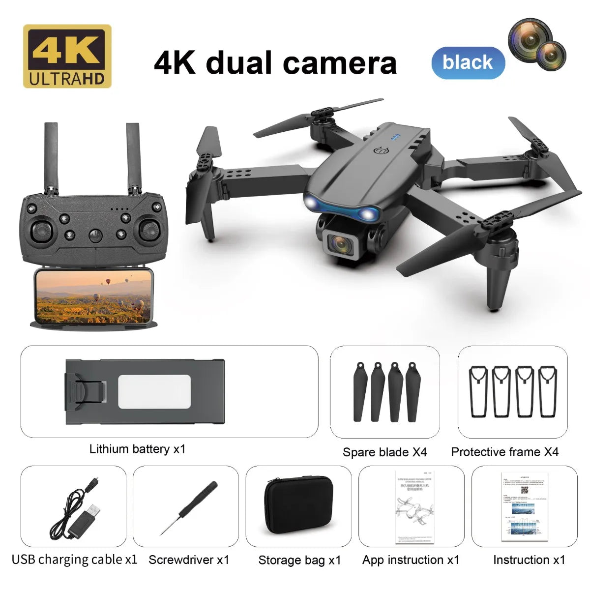 E99 K3 Pro 4k Drone HD Wide Angle Camera High