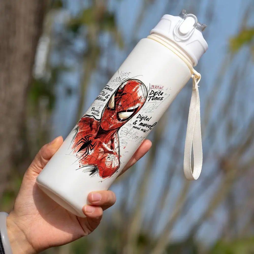 750ml Spider-Man Straw Water Bottle