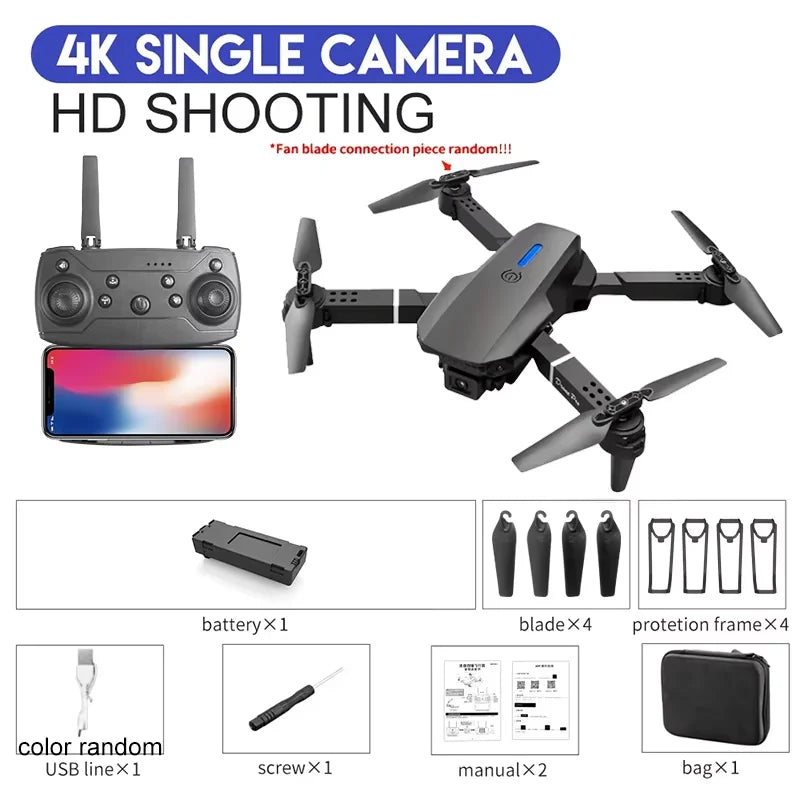 E88 Professional Wide Angle RC Dron HD 4K Camera